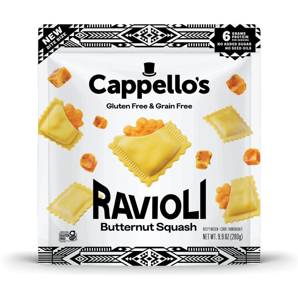 Cappello's Butternut Squash Ravioli, Gluten Free, Frozen Pasta 9.9oz