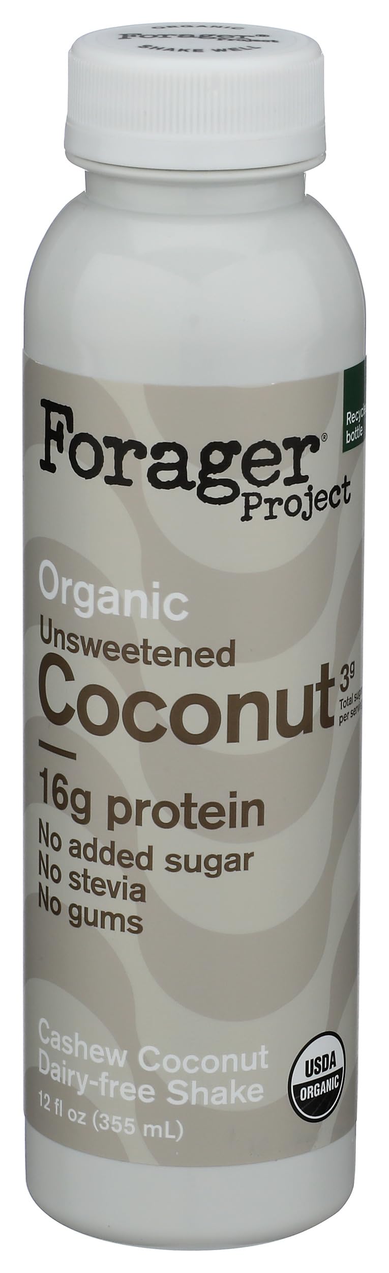Forager Project Protein Plant Shake, Unsweetened Coconut, 12-Ounce