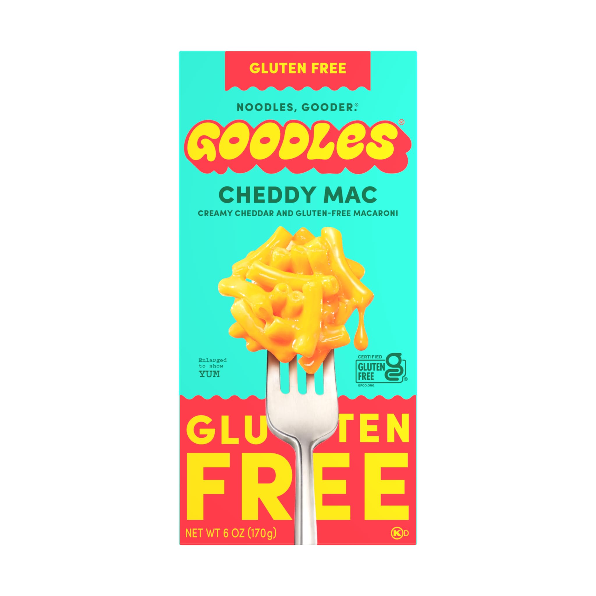 GOODLES Gluten-Free Cheddy Mac 1-Pack, 6oz - 13g Protein | 4g Fiber per serving