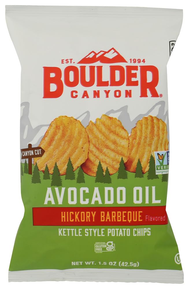 Boulder Canyon Canyon Cut Hickory BBQ Potato Chips, 1.5 OZ