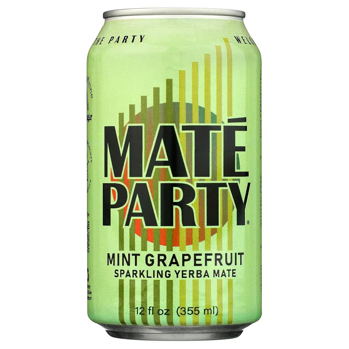 Mate Party Mint Grapefruit Less Sugar Sparkling Yerba Mate, 12 FZ