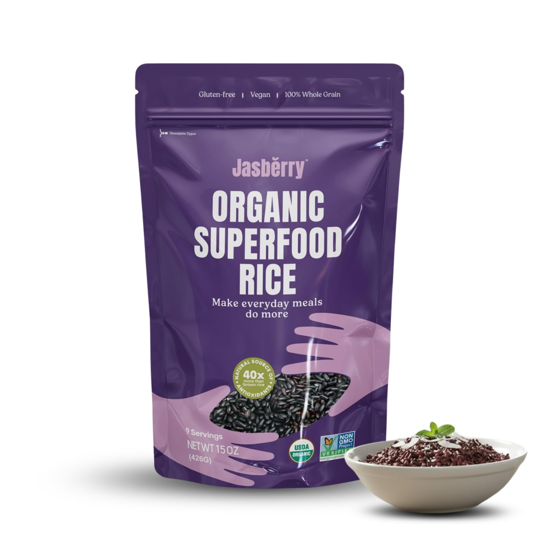 Rice Jasberry Superfood Organic, 15 Ounce