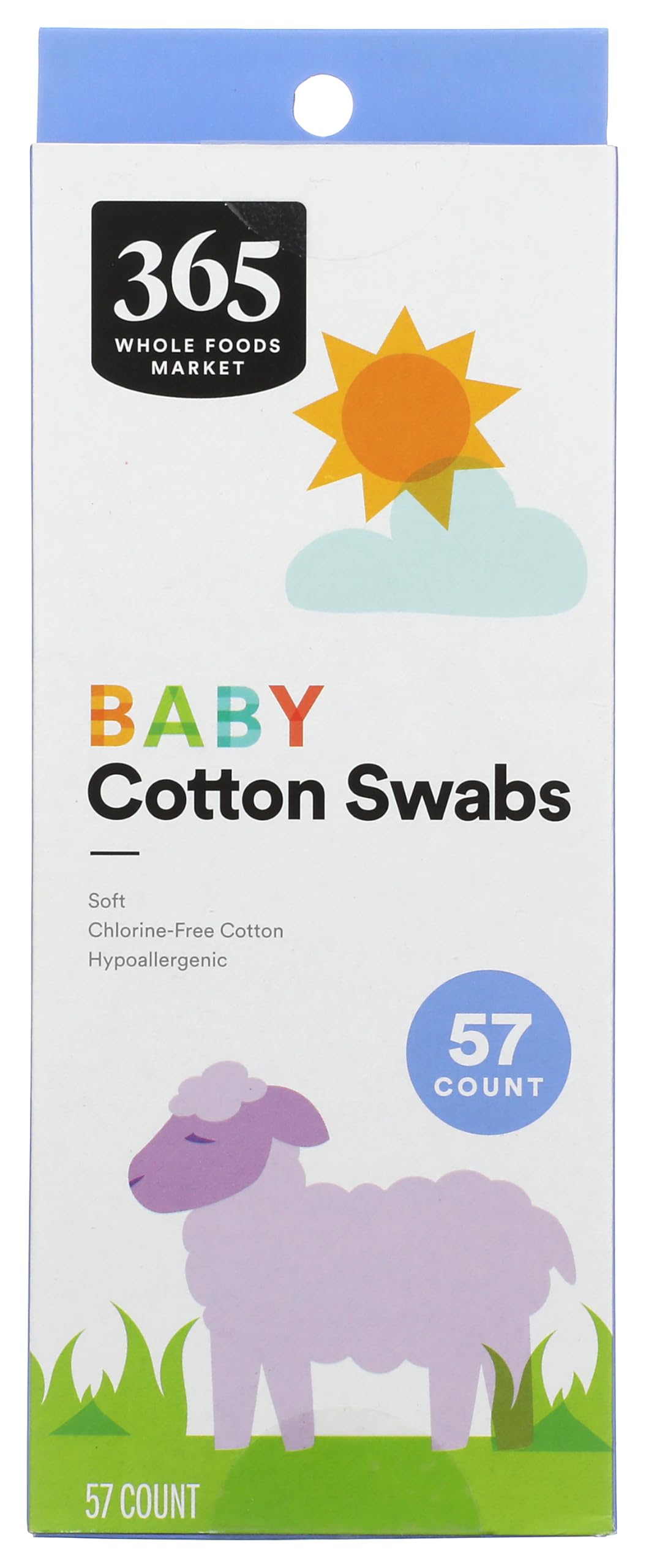 365 by Whole Foods Market Organic Baby Cotton Swabs, 57 CT