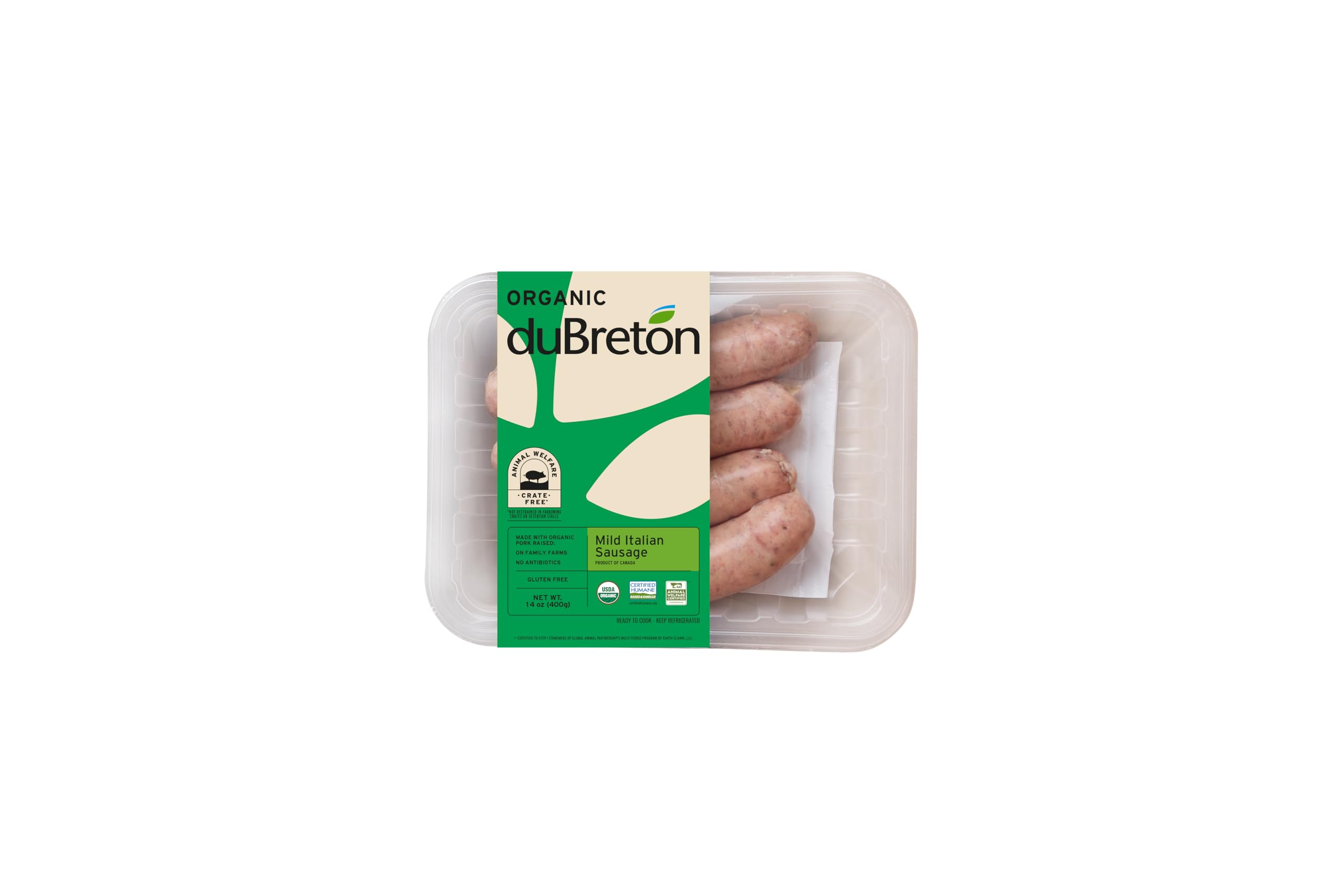 Dubreton Organic Mild Italian Pork Sausage, 14 OZ