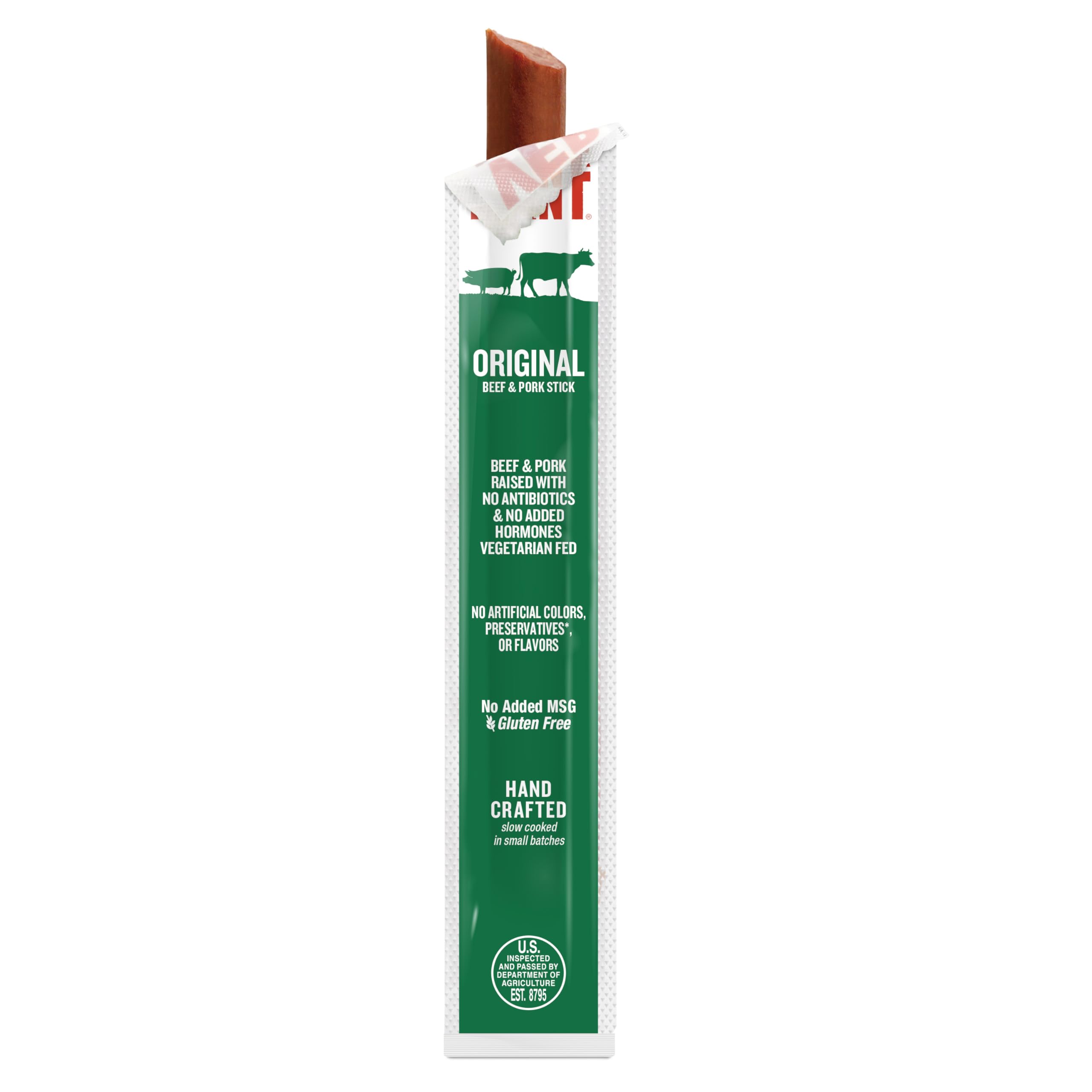 Snack Sticks by Vermont Smoke & Cure – Original Flavor – Beef & Pork – Healthy Meat Protein – 1oz Jerky Stick - 1 Count (Pack of 1)