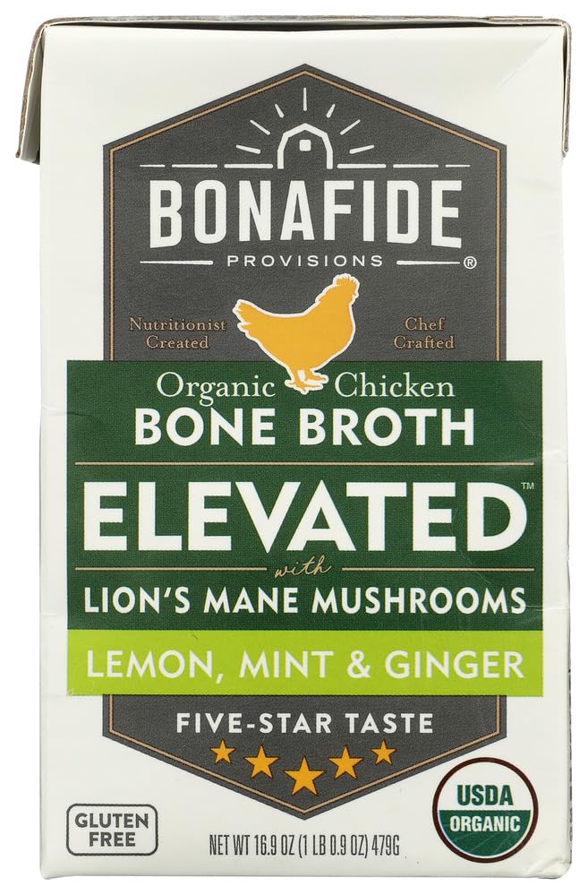 Bonafide Provisions Organic Lions Mane Chicken Bone Broth, 16.9 OZ
