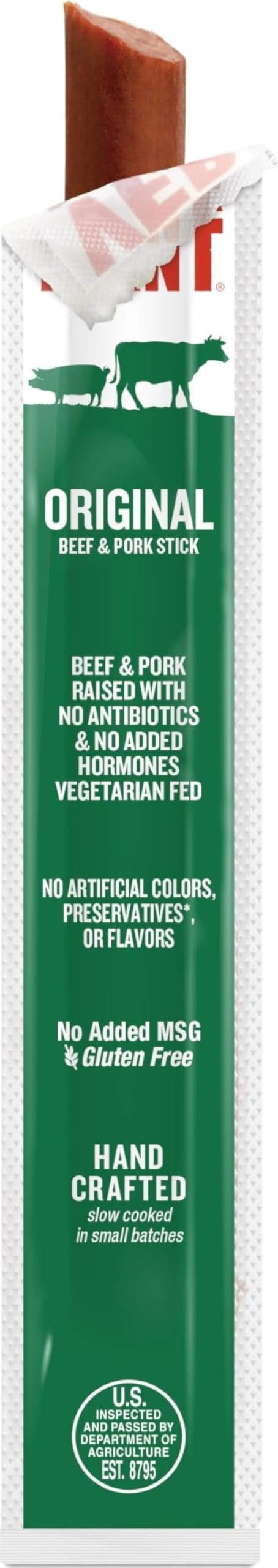 Snack Sticks by Vermont Smoke & Cure – Original Flavor – Beef & Pork – Healthy Meat Protein – 1oz Jerky Stick - 1 Count (Pack of 1)