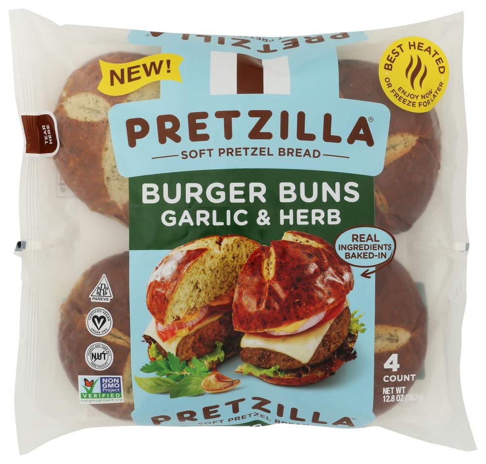 PRETZILLA Garlic & Herb Burger Buns