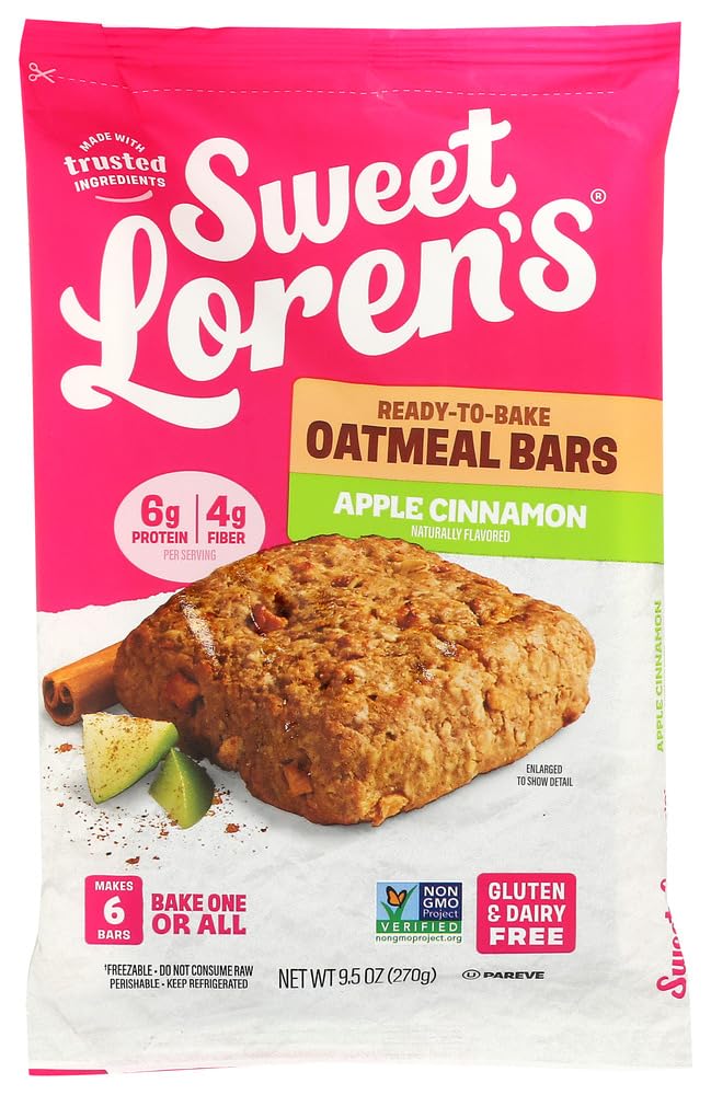 Sweet Lorens Apple Cinnamon Oatmeal bars, 9.6 OZ
