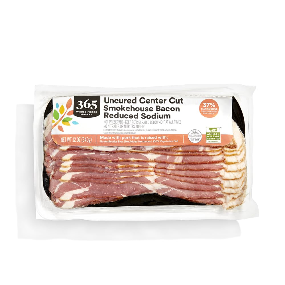 Reduced Sodium Uncured Center Cut Bacon, 12 Ounce
