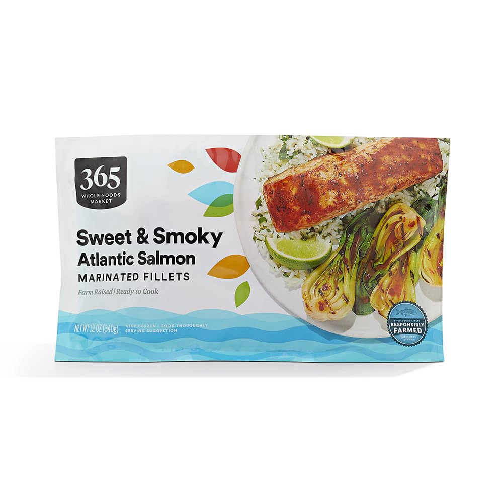 365 By Whole Foods Market, Sweet And Smokey Marinated Atlantic Salmon Fillets, 12 Ounce