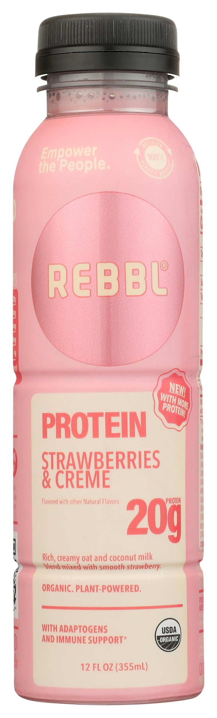 Rebbl, Drink Elixir Protein Strawberries Cream Organic, 12 Fl Oz