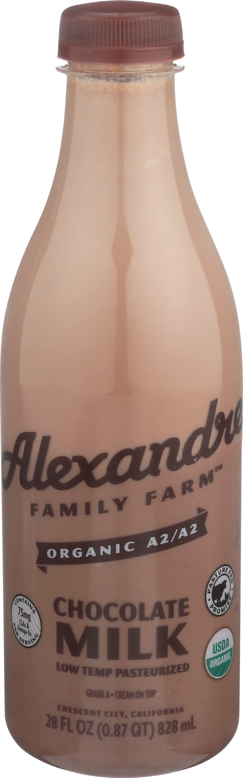 Alexandre Family Farms Organic Chocolate Cream Top Whole Milk, 28 FZ