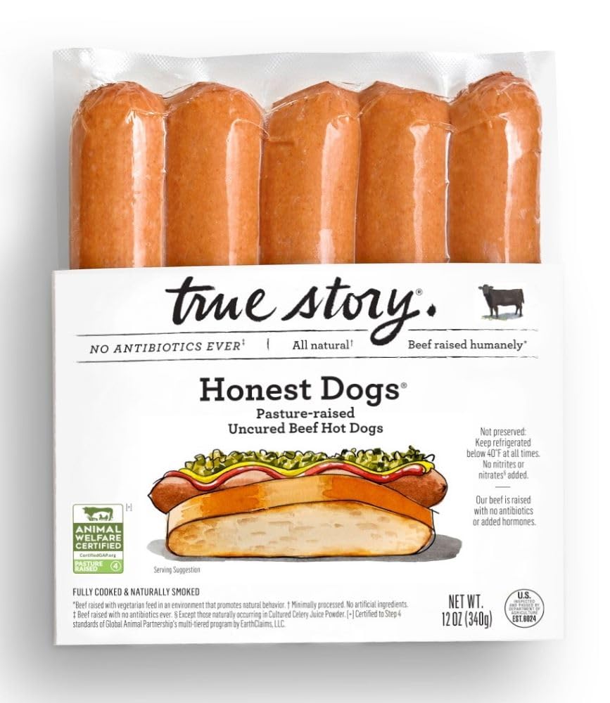 True Story Foods Beef Hot Dogs, 12 OZ