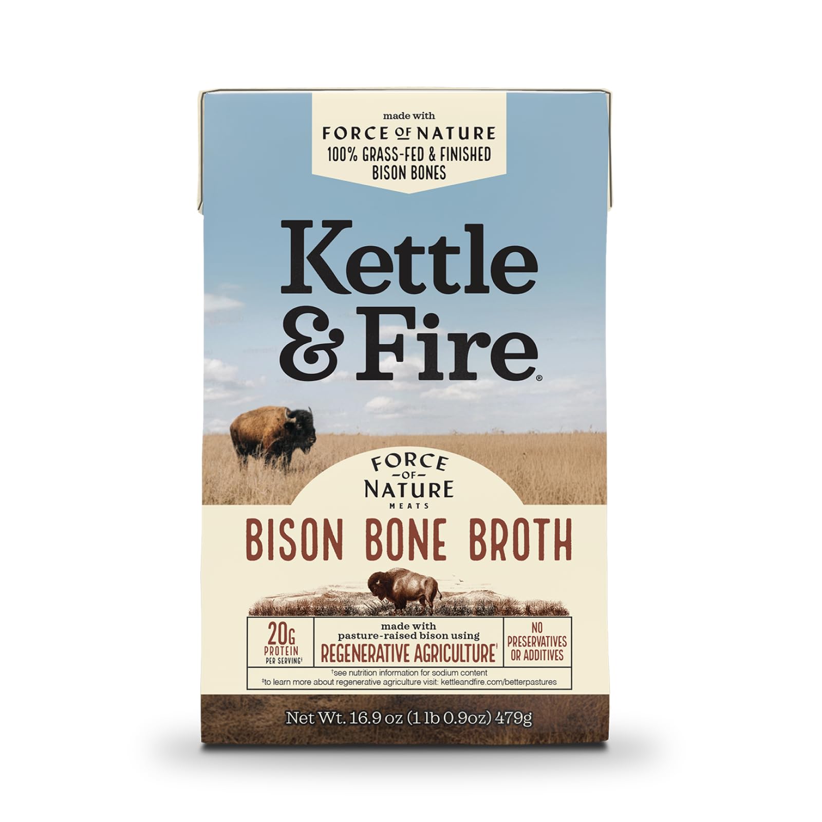 Kettle & Fire Bison Bone Broth, 16.9 OZ