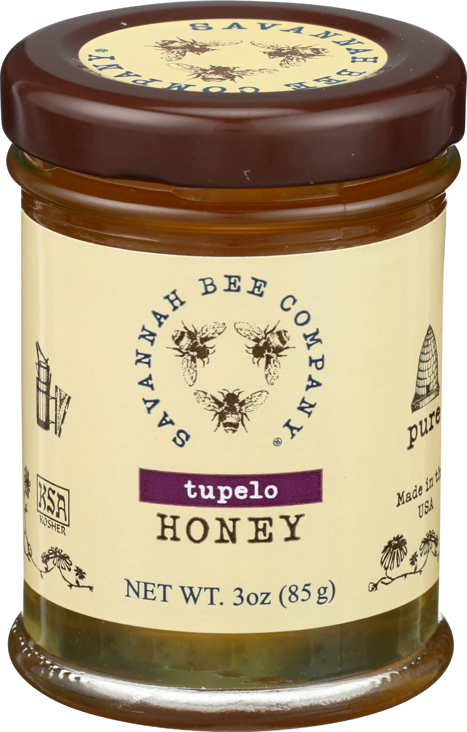Savannah Bee Company Tupelo Honey - Pure, Natural, Raw Honey - 3 Oz | Pure natural honey, raw honey with no artificial ingredients, light buttery sweetness