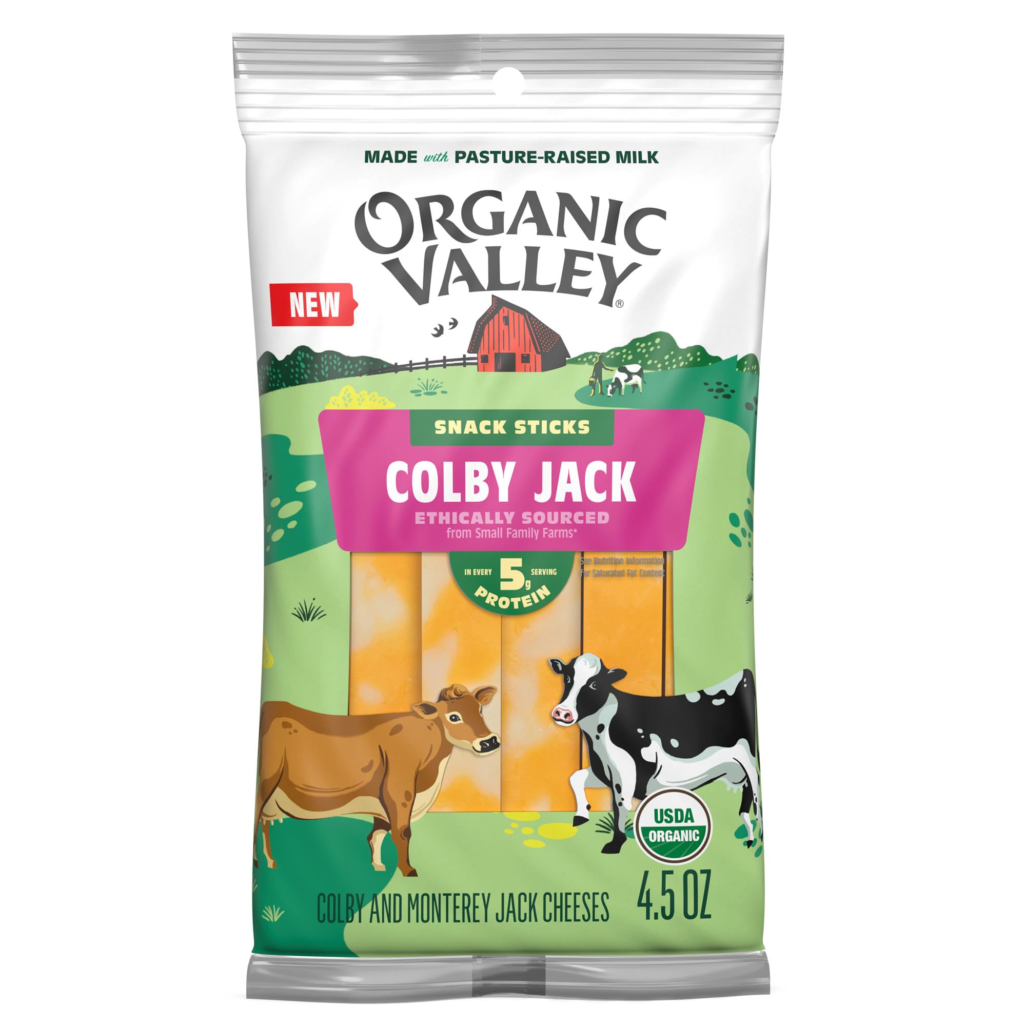 Organic Valley Organic Colby Jack Cheese Sticks, 4.5 oz