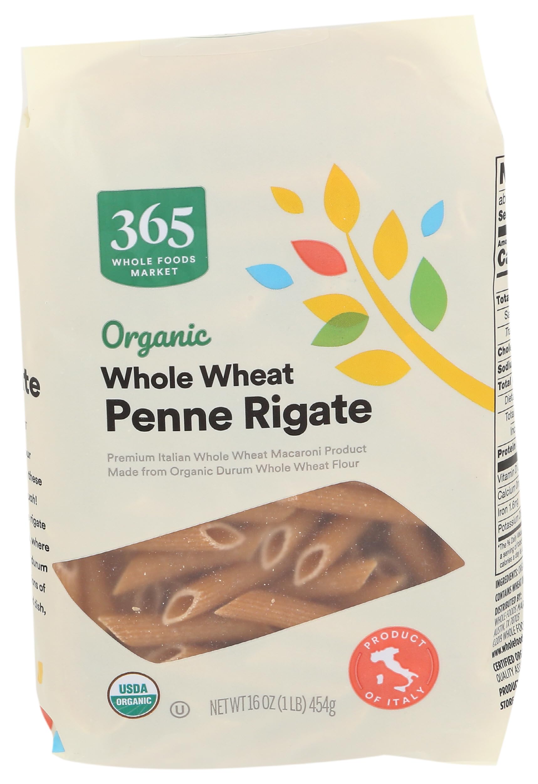 Organic Whole Wheat Penne Rigate, 16 Ounce