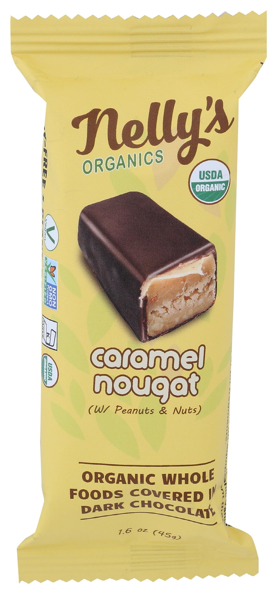 Nellys Organics Organic Dark Chocolate Caramel Nougat Bar, 1.6 OZ