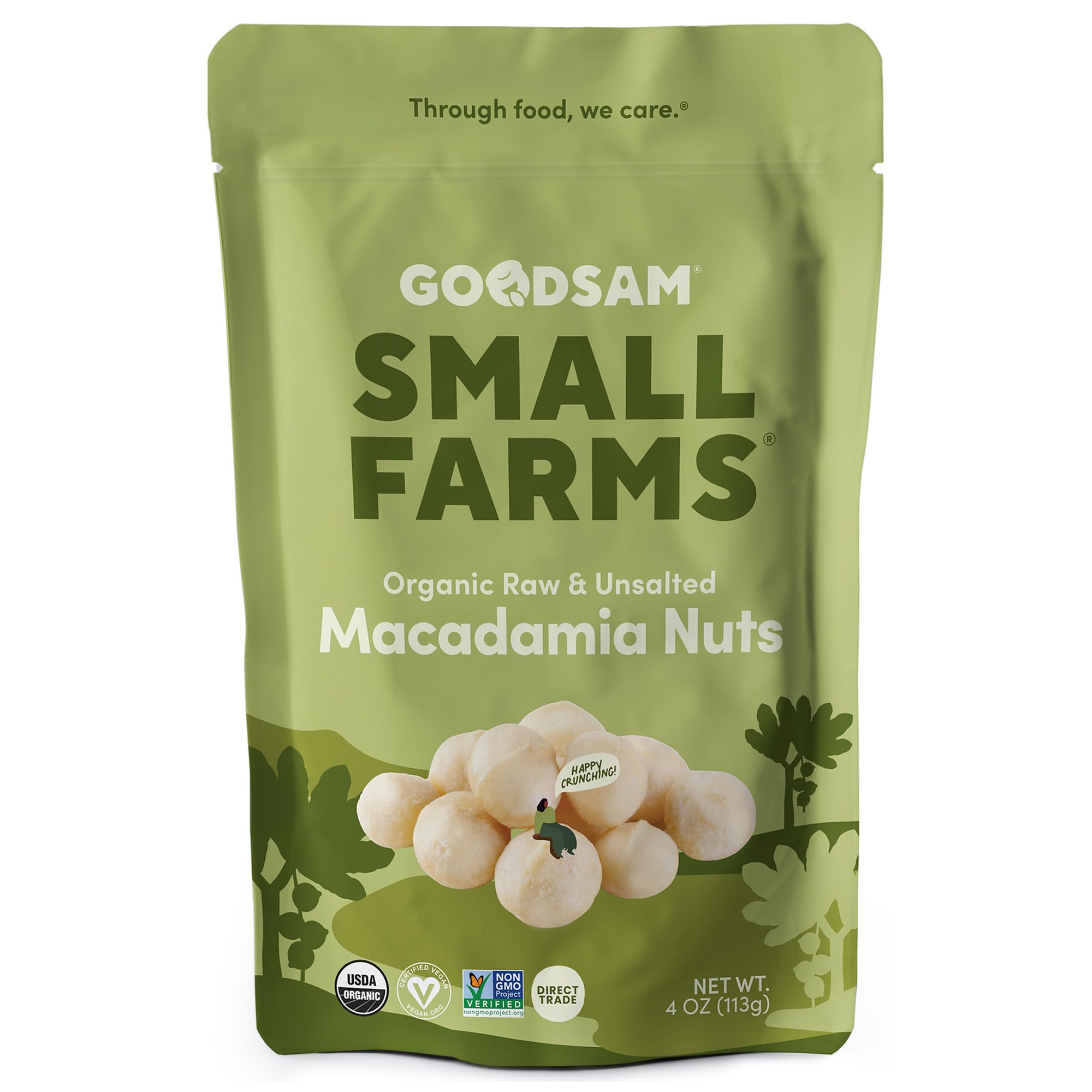 GoodSAM Small Farms Organic Raw Macadamia Nuts 4oz Snack Size | Creamy & Buttery | One Ingredient, Zero Additives | 23g Healthy Fats, 1g Net Carb | Regenerative Family Farms | Unsalted, Non-GMO, Keto