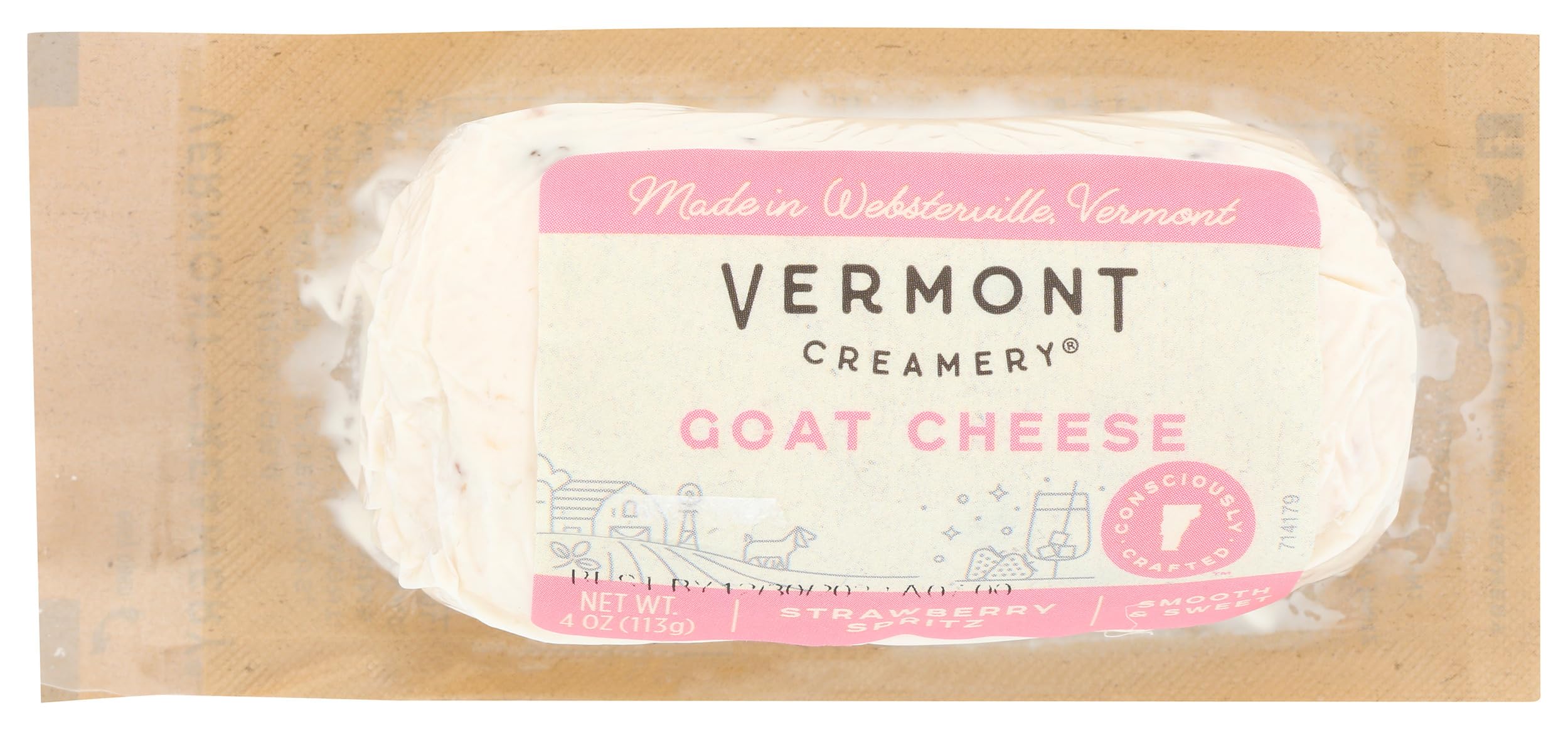 VERMONT CREAMERY Strawberry Spritz Chevre Log, 4 OZ