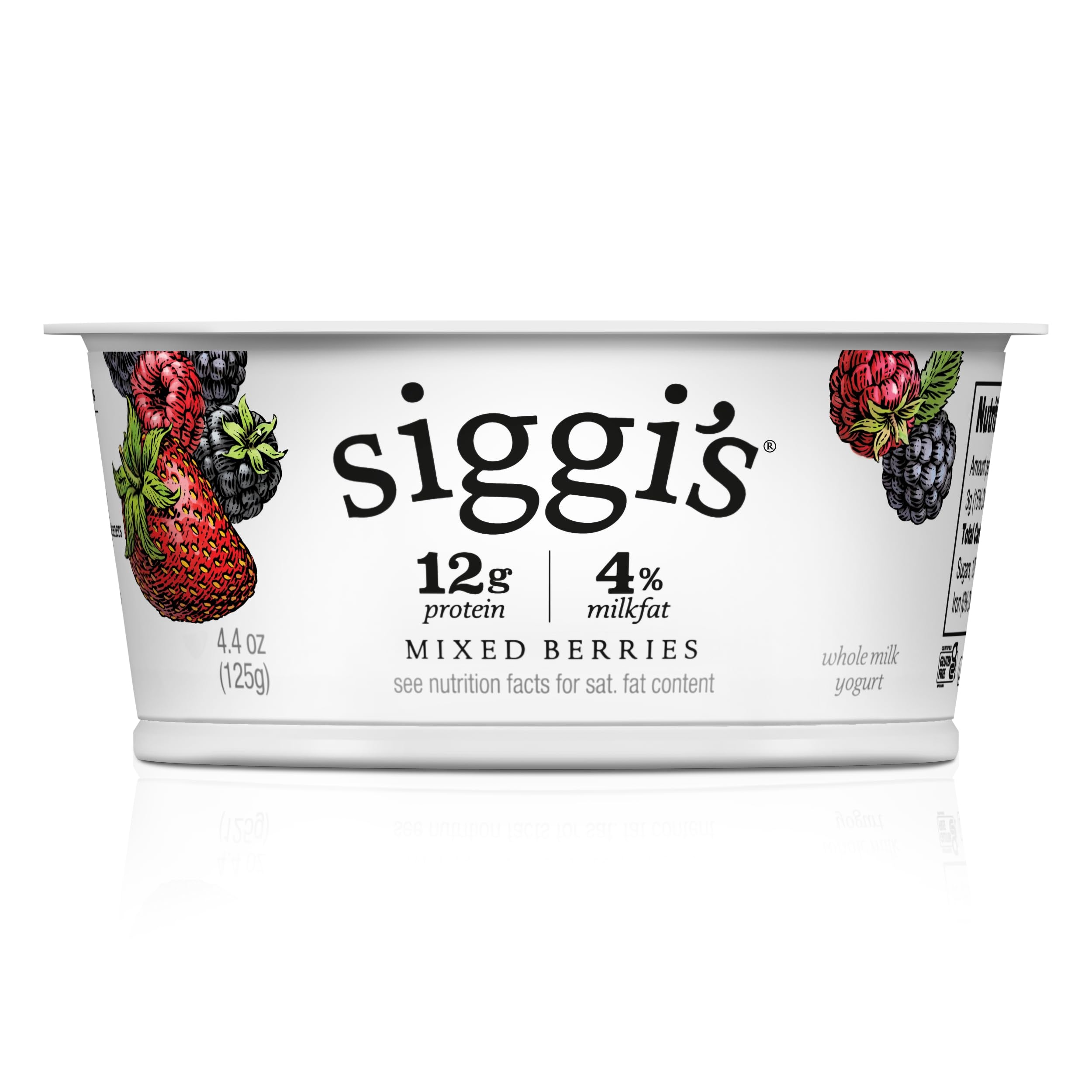 siggi's® Icelandic Strained Whole Milk Yogurt, Mixed Berry, 4.4 oz. Single Serve Cup – Thick, Protein-Rich Yogurt Snack