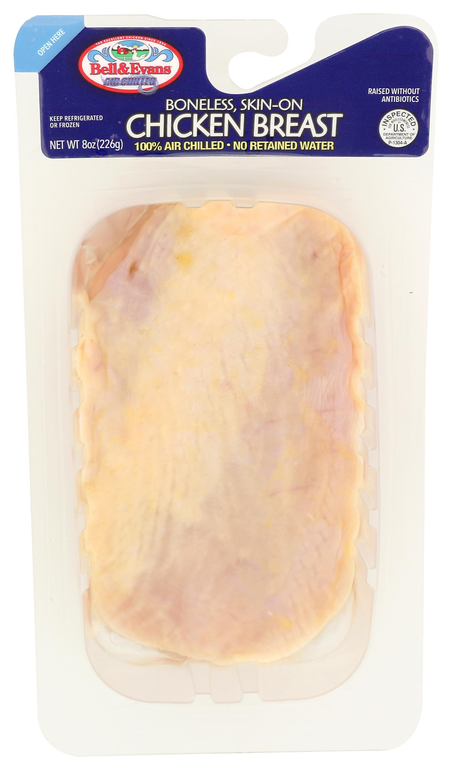 Chicken Breast Boneless Skin On Air-Chilled Step 2, 8 Ounce