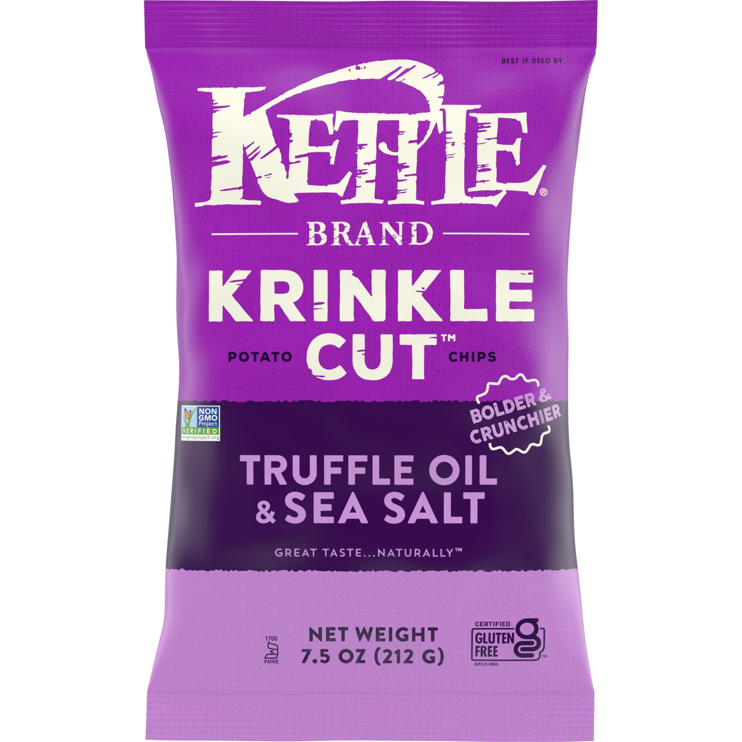 Kettle Brand Krinkle Cut Truffle Oil & Sea Salt Potato Chips, 7.5 Oz