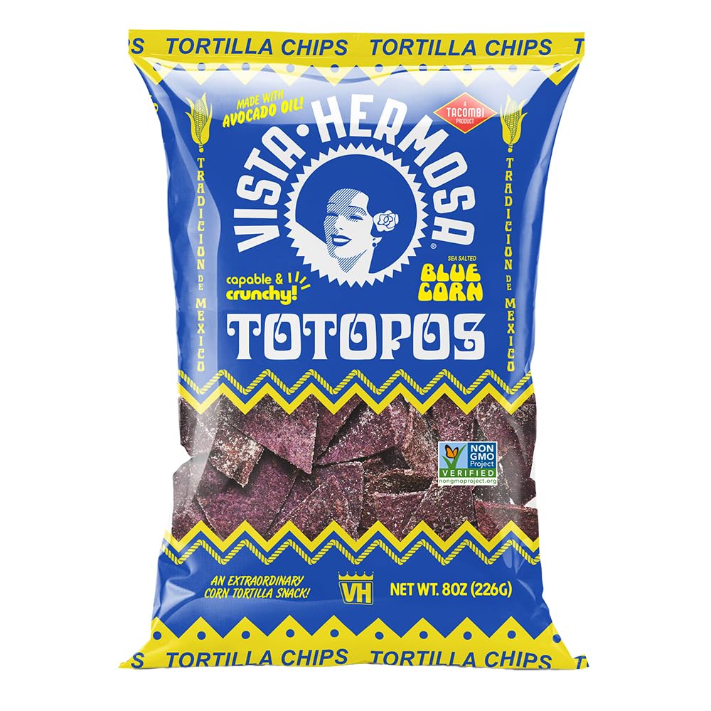 Vista Hermosa Blue Corn Sea Salt Totopos, 8 OZ