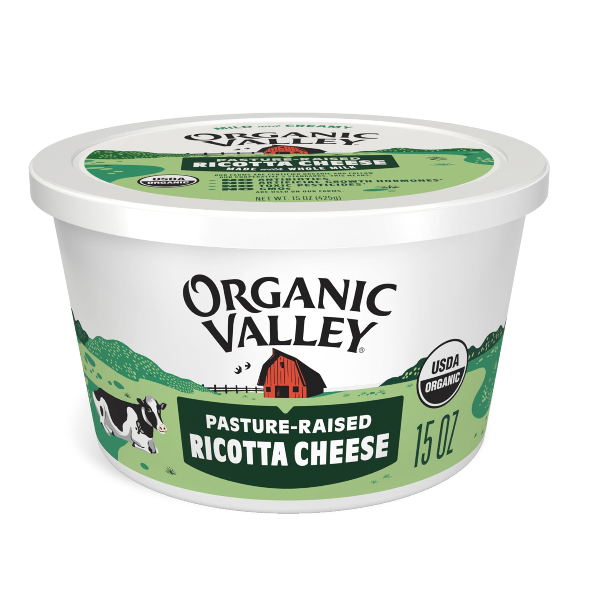 Organic Valley Whole Milk Organic Ricotta Cheese, 15 oz