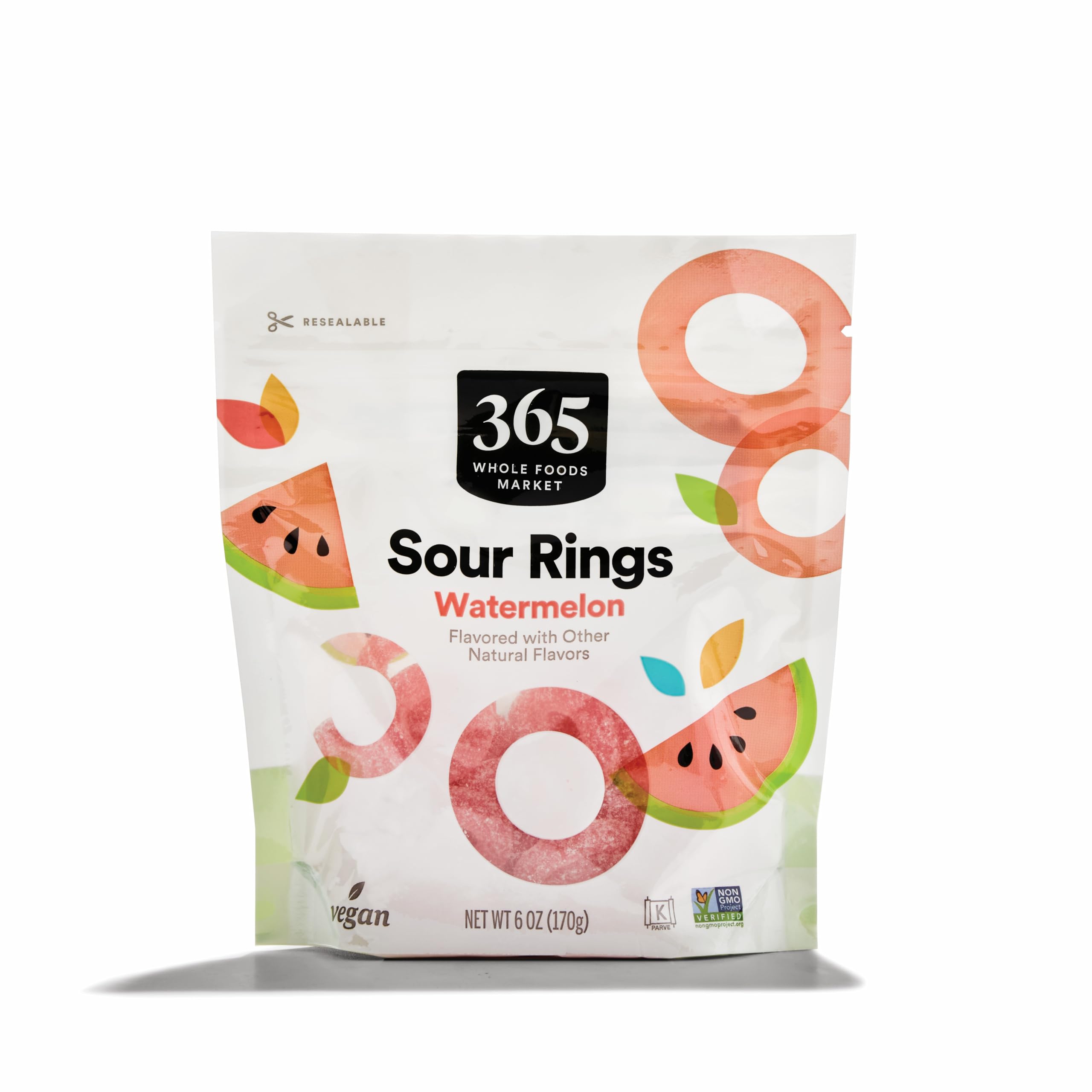 Sour Gummy Watermelon Rings, 6 Ounce