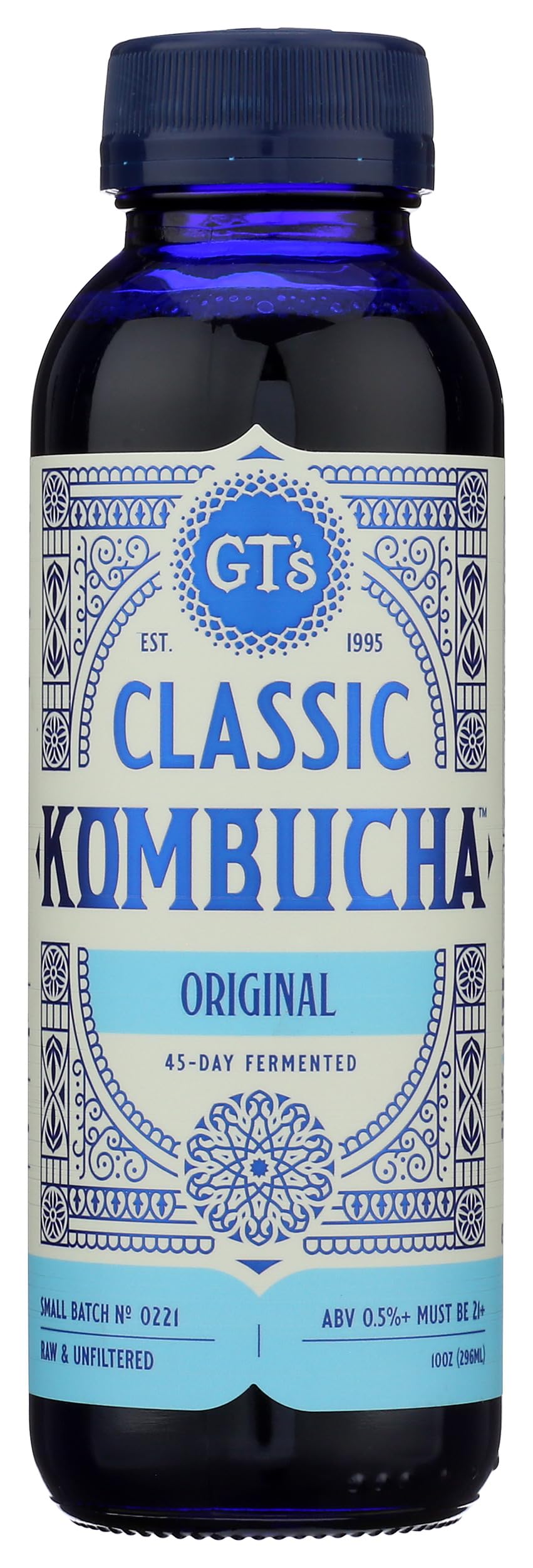 GT's CLASSIC KOMBUCHA Original - 10 fl oz Bottle - Raw Fermented Tea with Probiotics for Gut and Immune Support