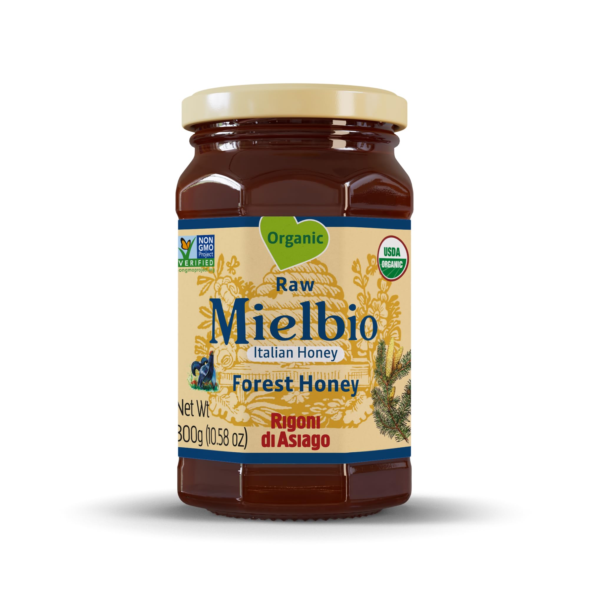 Rigoni di Asiago Organic Forest Honey, 10.58 oz, (Pack 1)