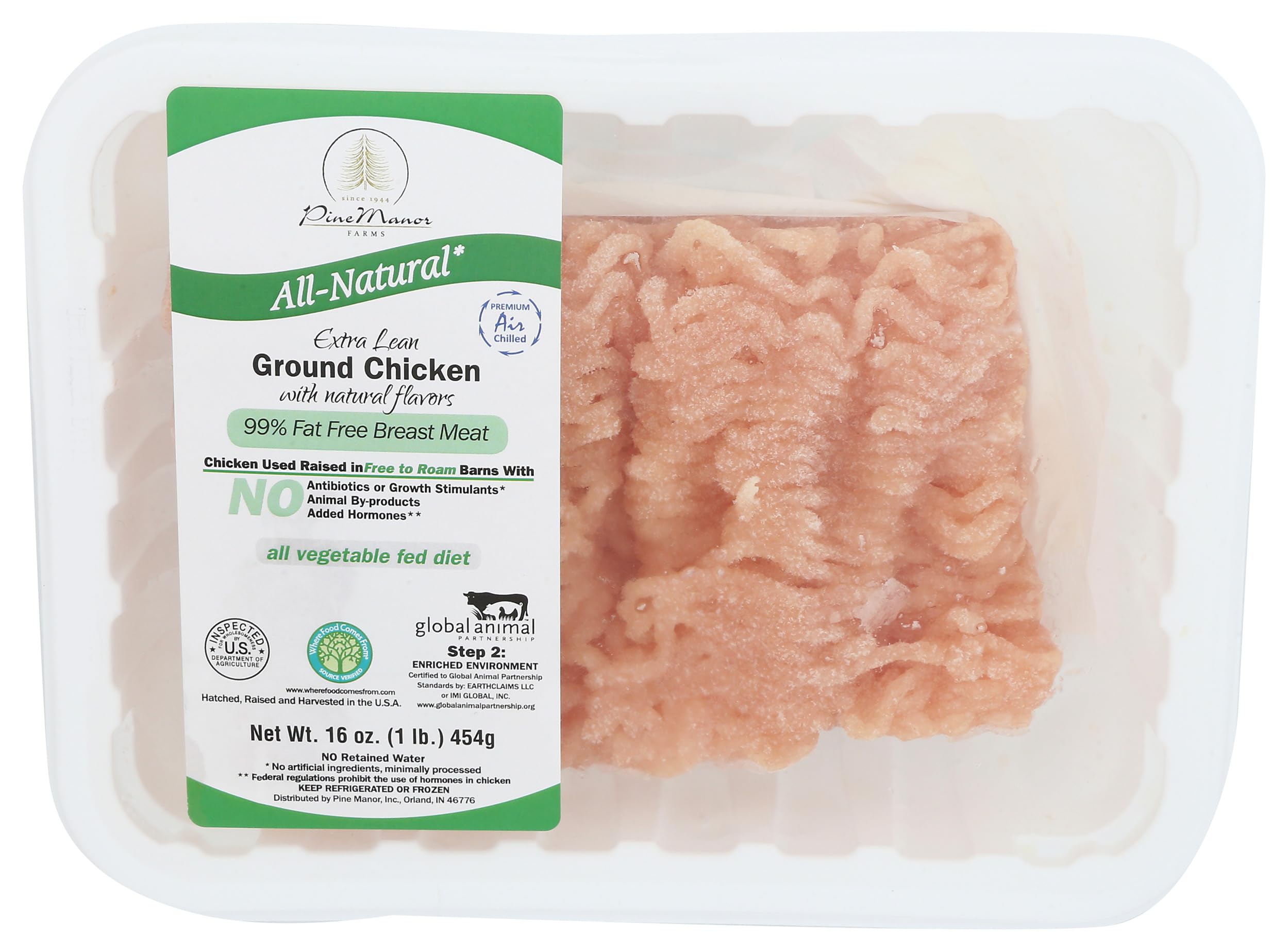 Chicken Ground Breast Air-Chilled Step 2, 16 Ounce