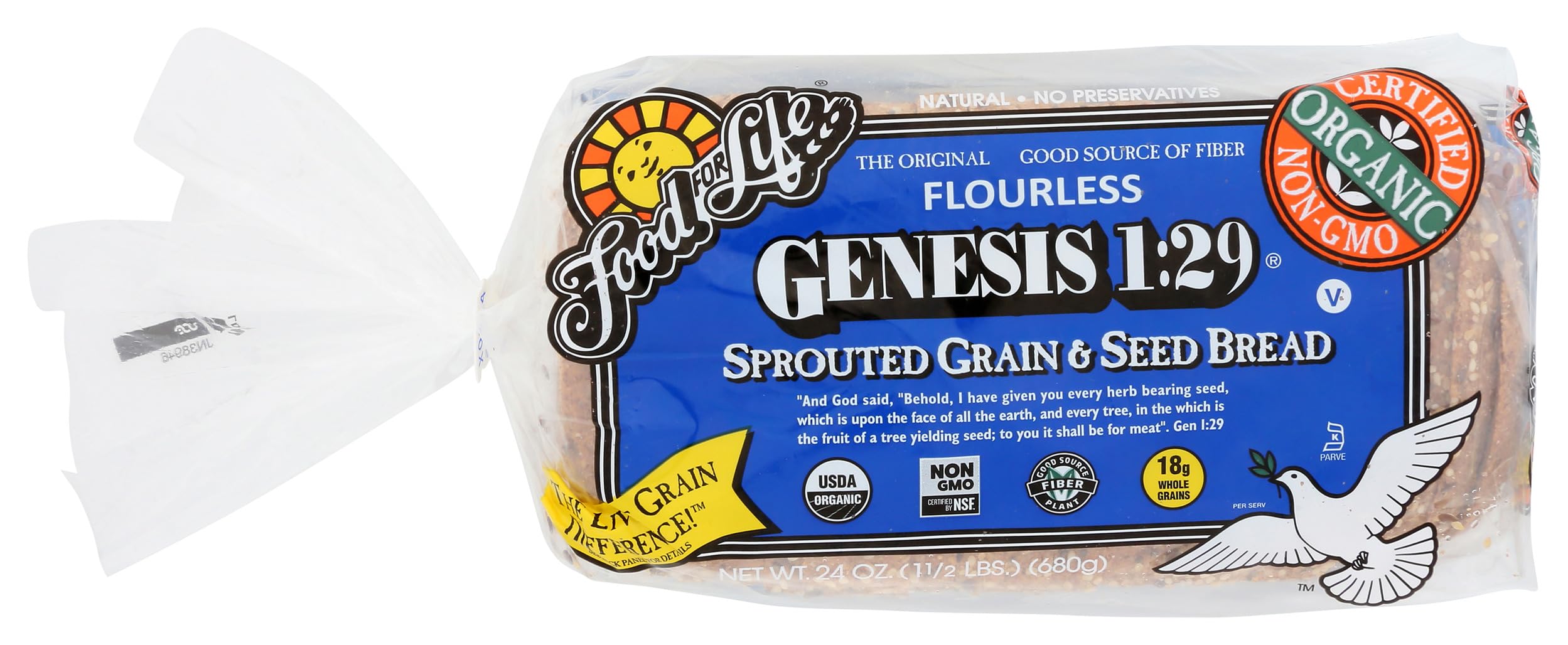 Food For Life, Bread Genesis 1:29 Organic, 24 Ounce
