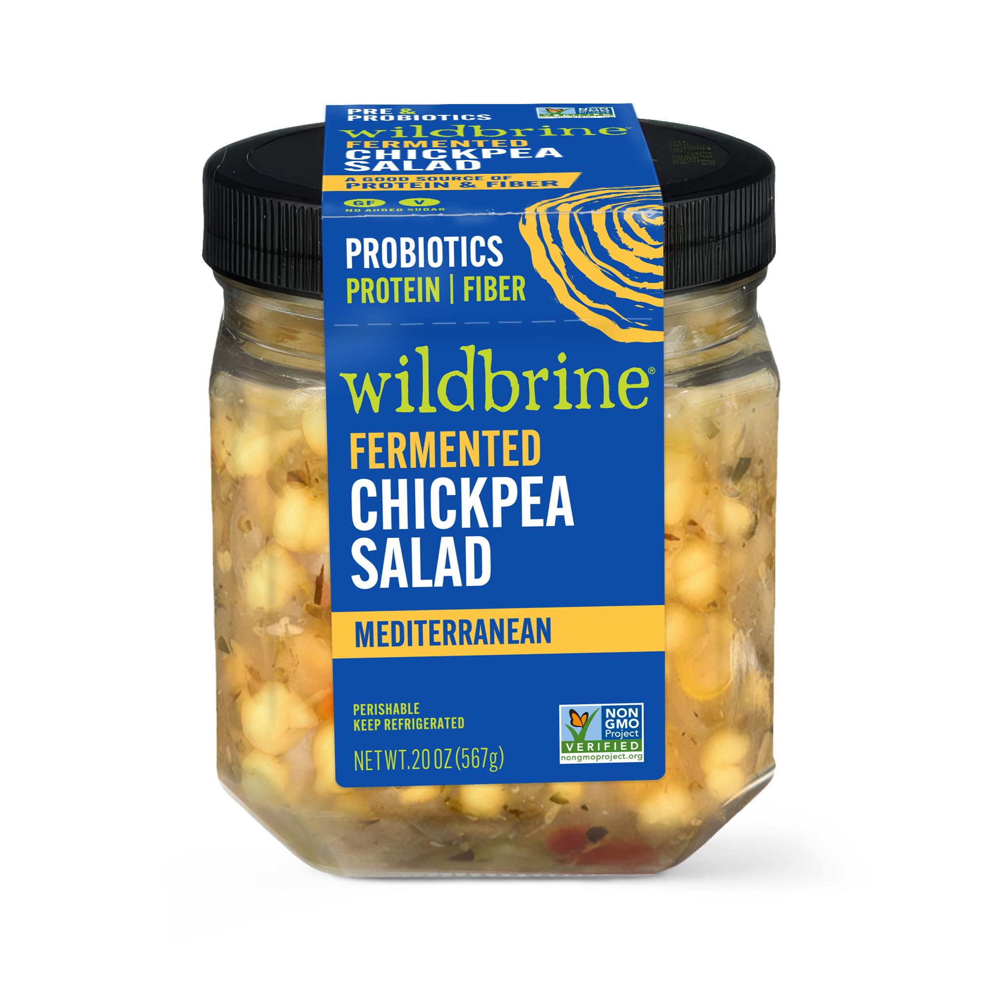 Wildbrine Mediterranean Fermented Chickpea Salad 20 oz Jar