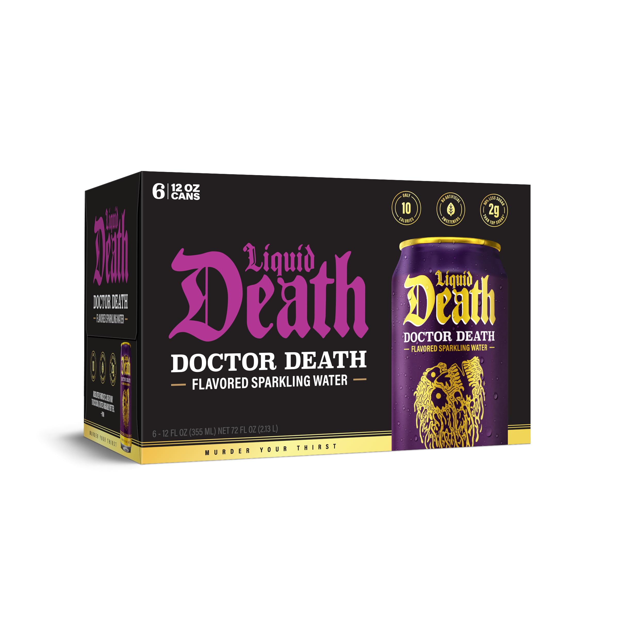 Doctor Death Sparkling Water 6 Pack, 12 Fl Oz
