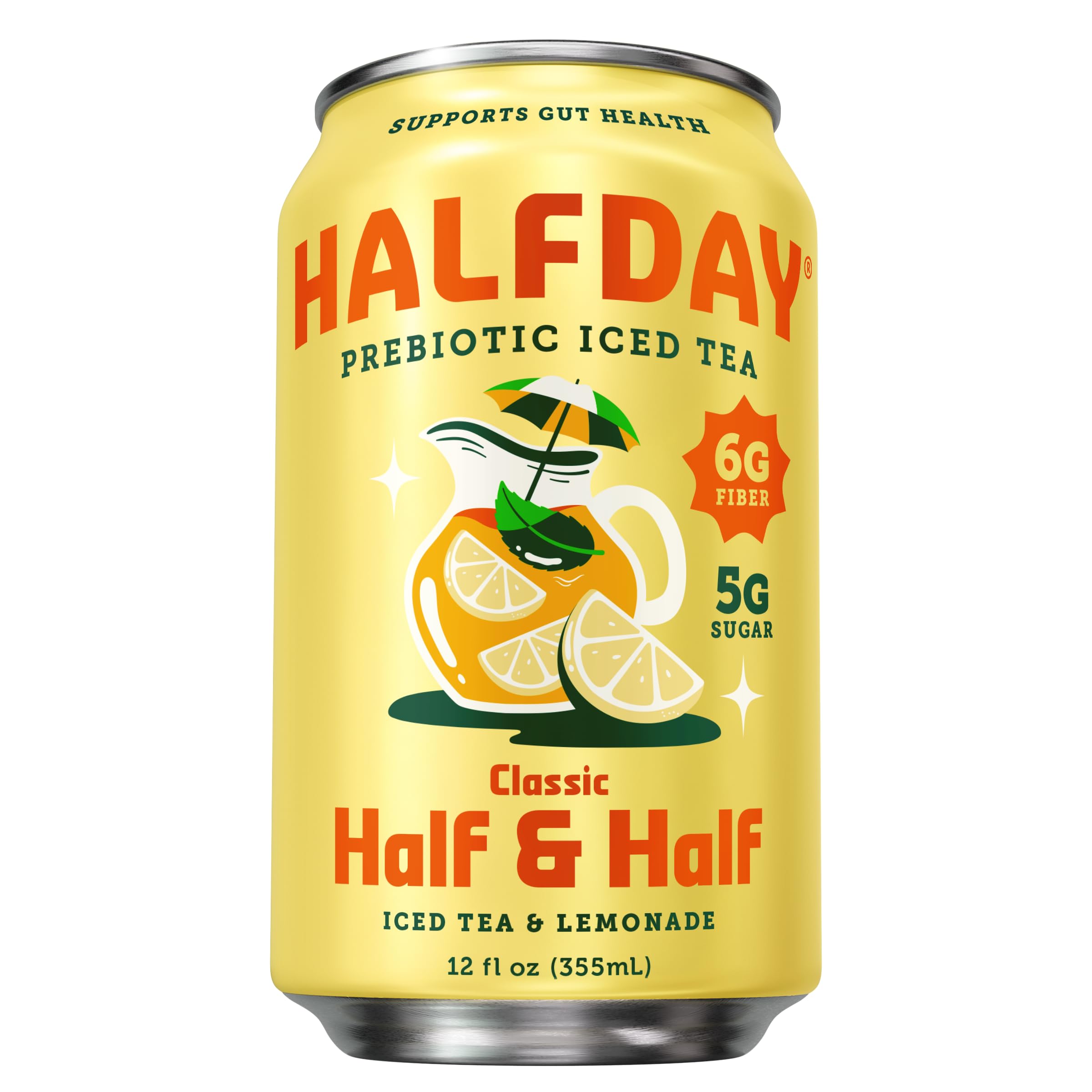 Halfday Prebiotic Iced Tea, Classic Half & Half, 12 Fl Oz