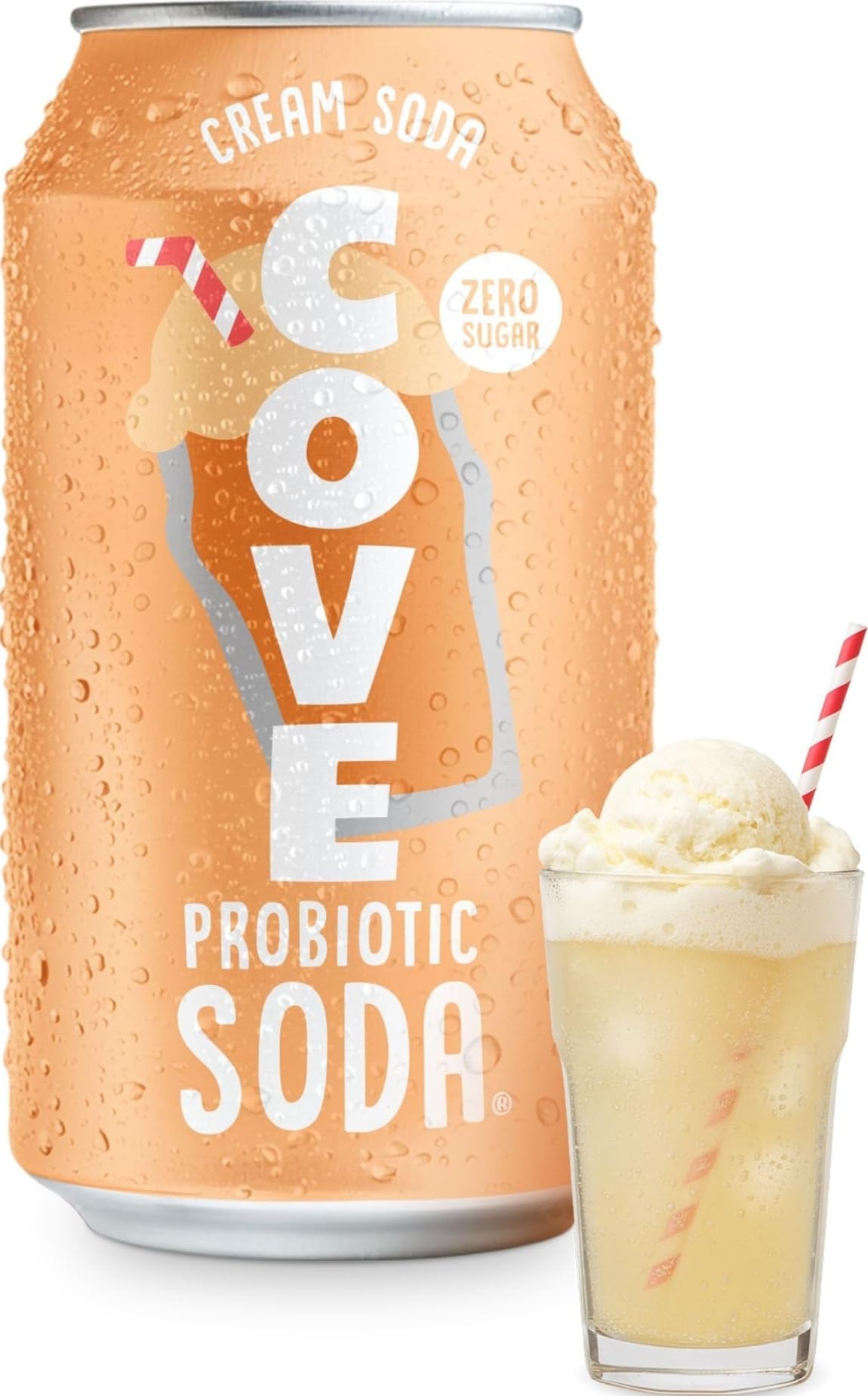 Cream Soda Probiotic Soda Drink, Zero Sugar Healthy Soda Alt, 1 Pack | Caffeine Free & Naturally Sweetened Refreshing, Delicious Functional Probiotic Soft Drink, 12oz (355ml) 1 Pack by Cove Soda