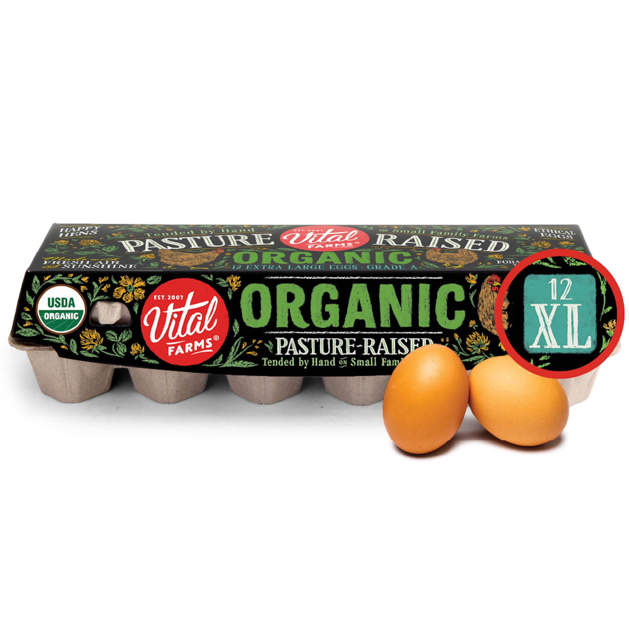 Vital Farms Organic Pasture-Raised XL Eggs 12ct
