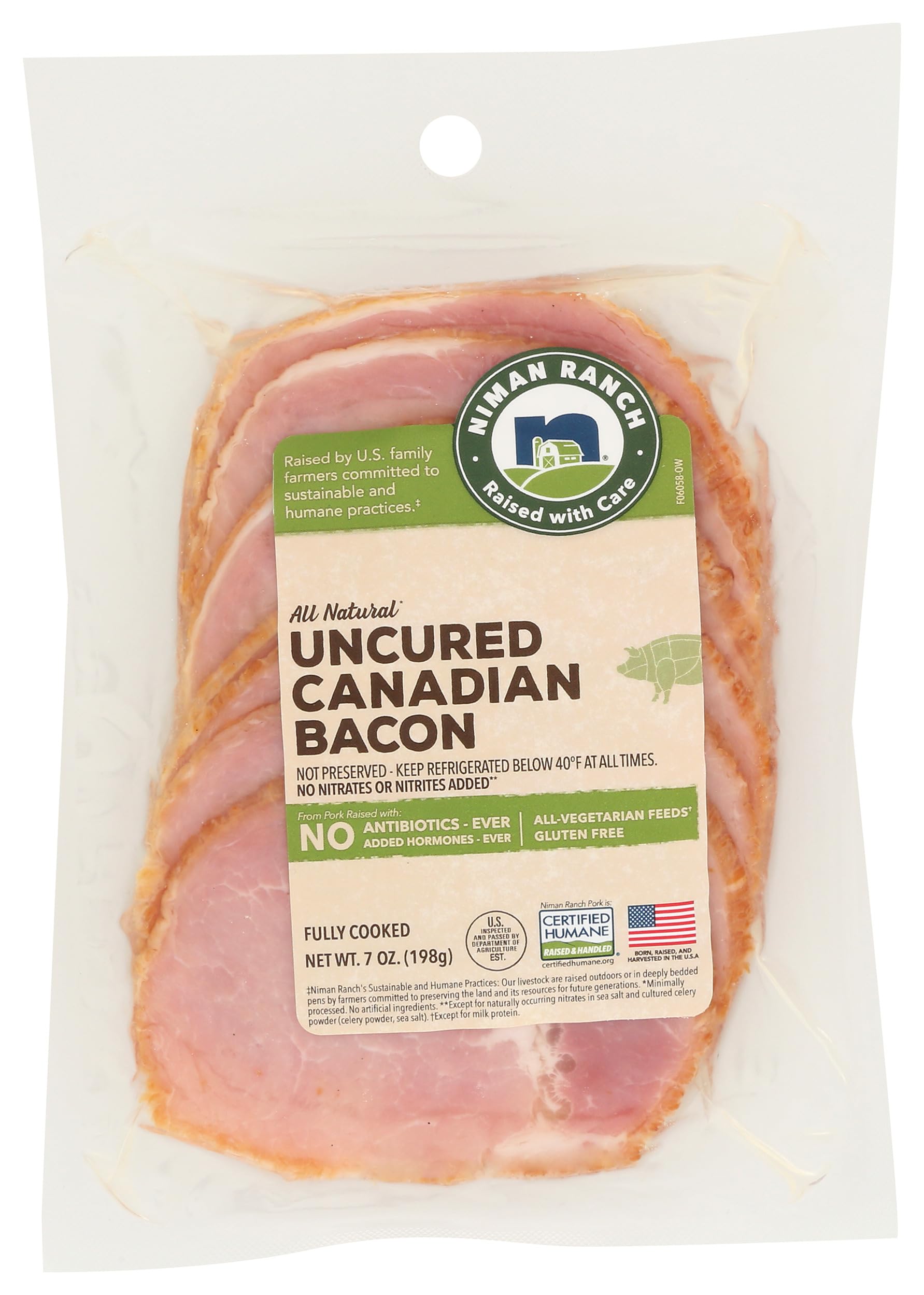 Bacon Pork Canadian, 7 Ounce