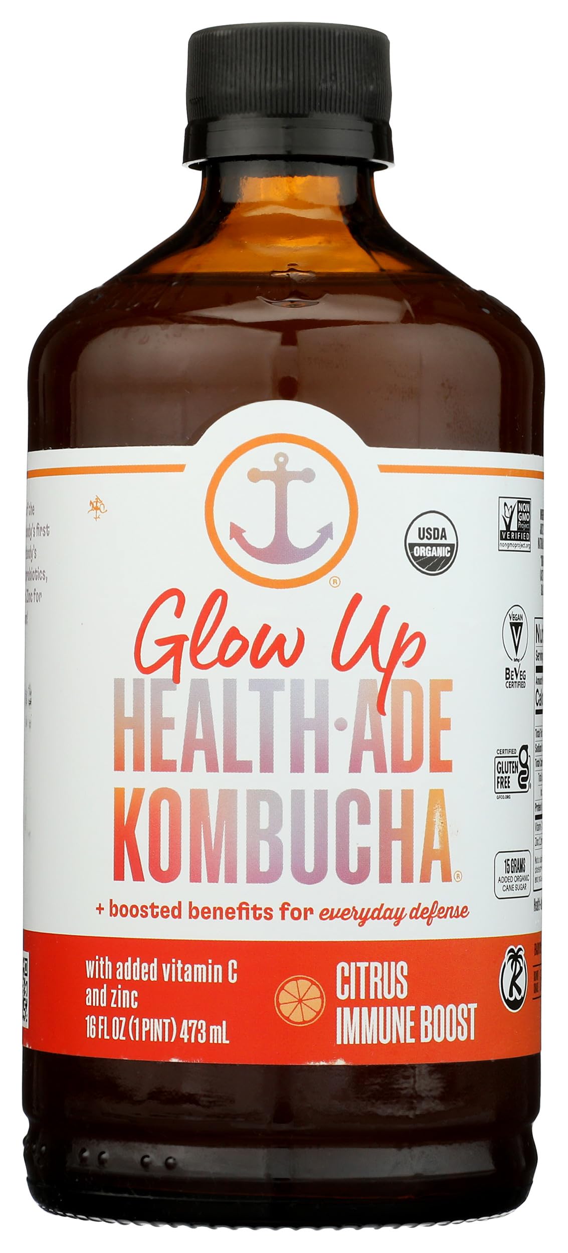 Health Ade, Kombucha Immune Boost Citrus Organic, 16 Fl Oz