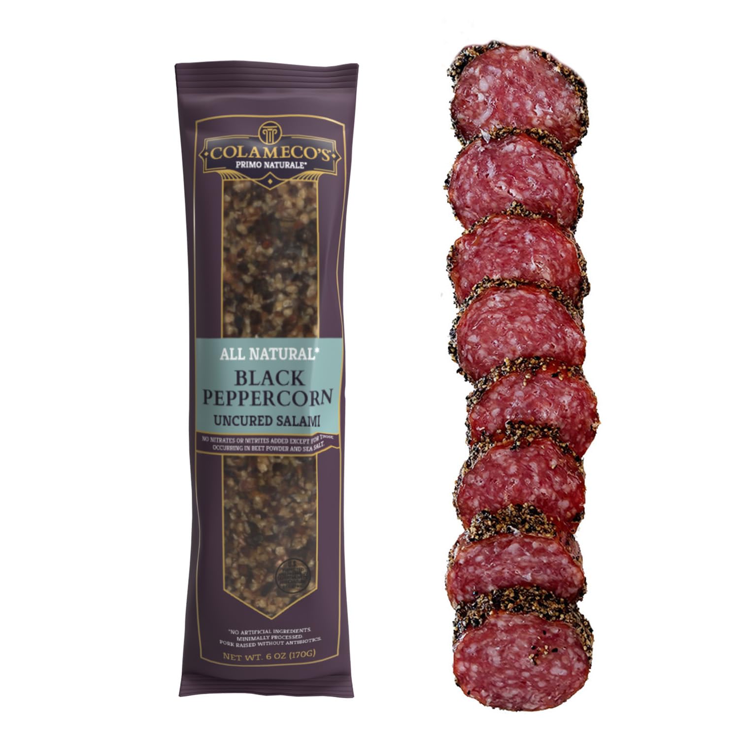 Colameco Black Pepper Salami Chub, 6 OZ