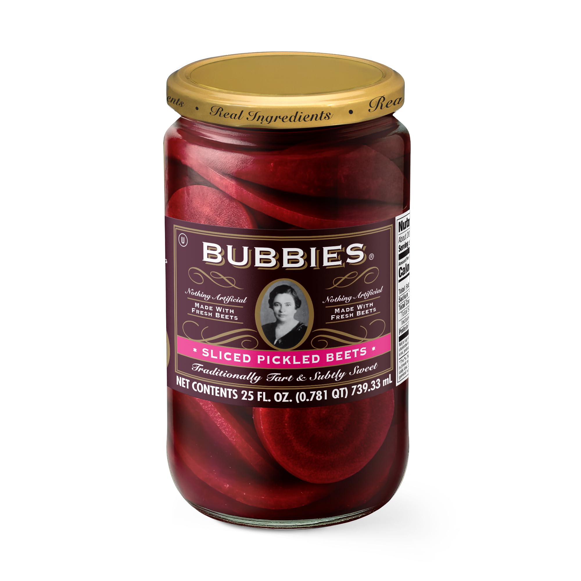 Bubbies Sliced Pickled Beets 25 oz Glass Jar