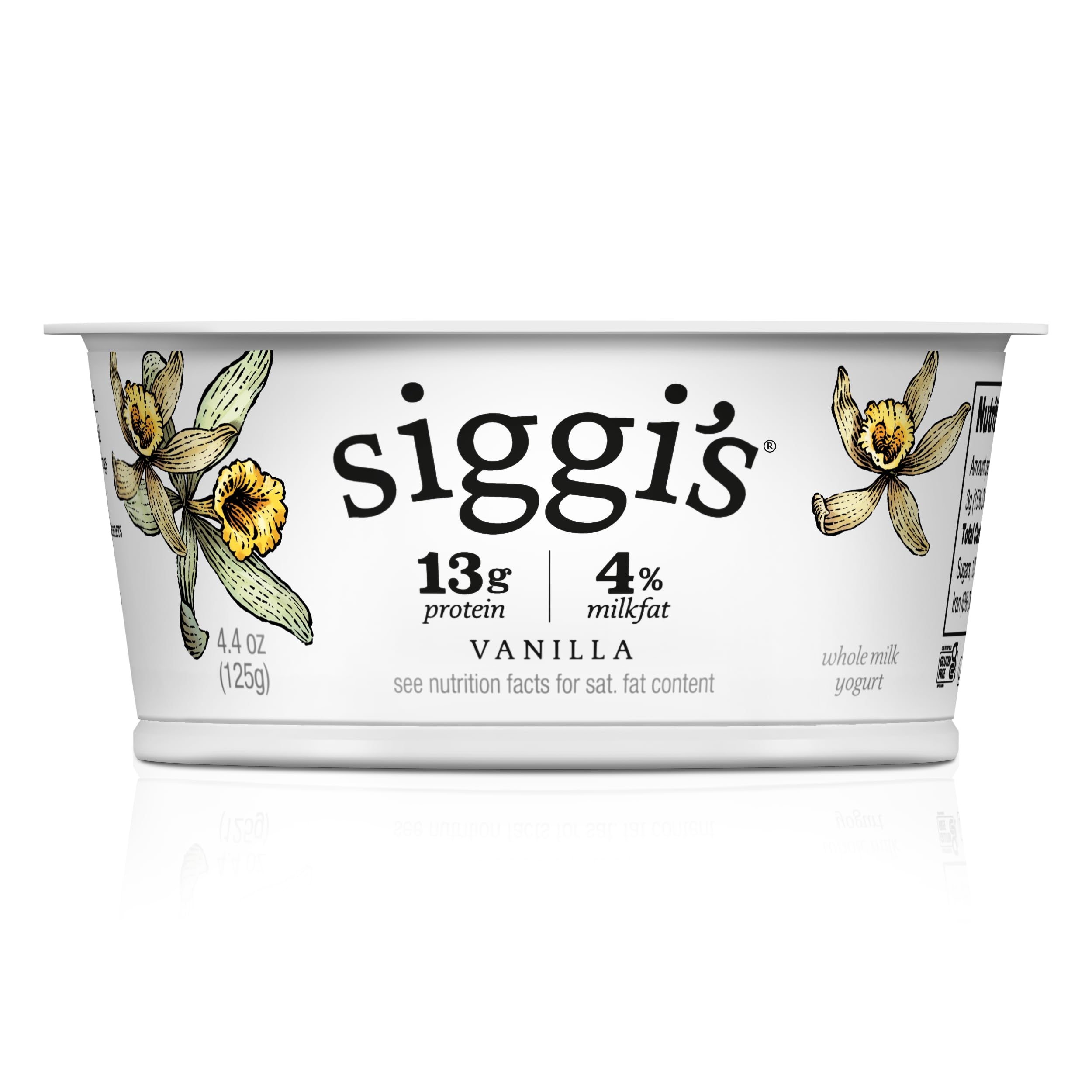 siggi’s Vanilla Extra Creamy Whole Milk Yogurt, 4.4 oz Cup