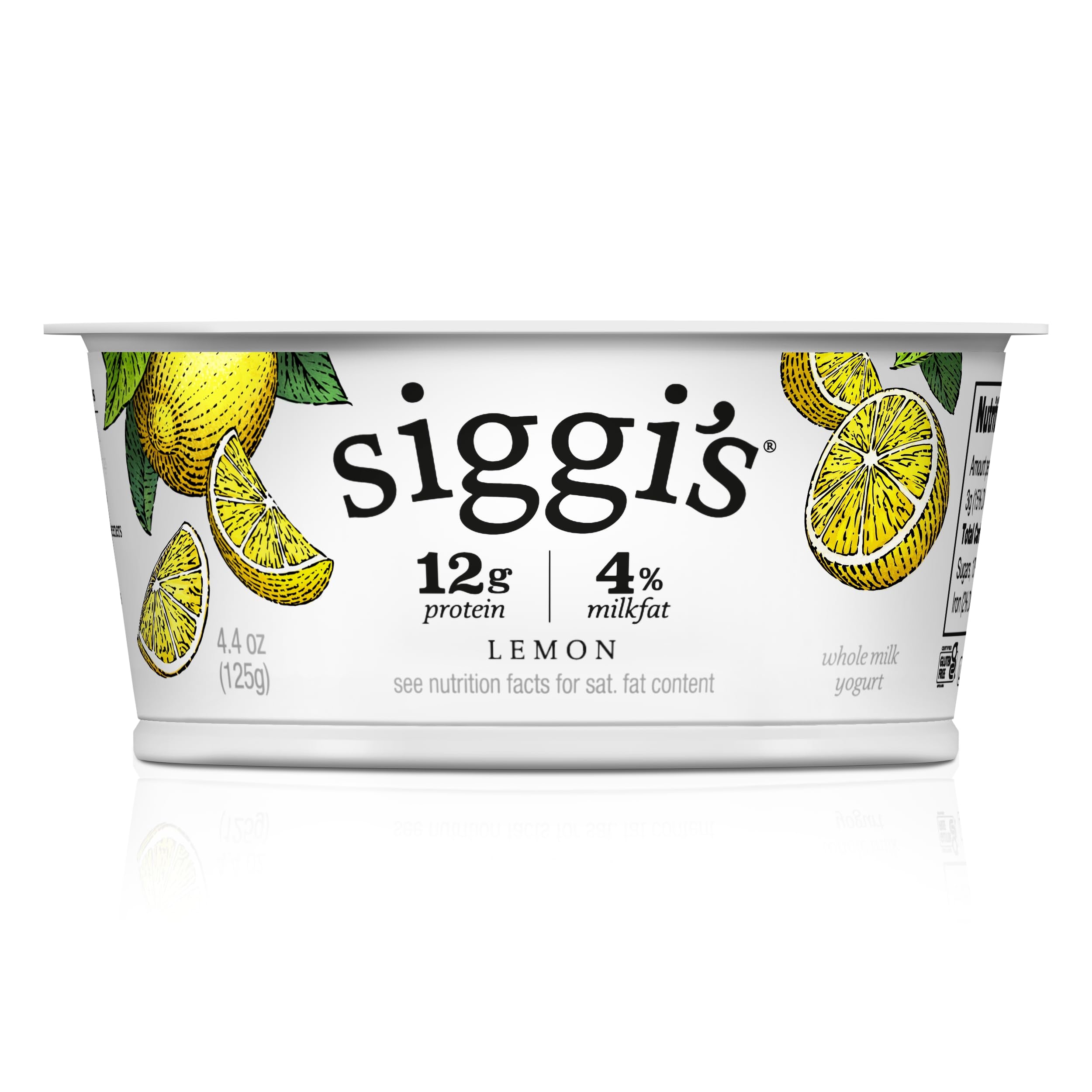 siggi’s Lemon Extra Creamy Whole Milk Yogurt, 4.4 oz Cup