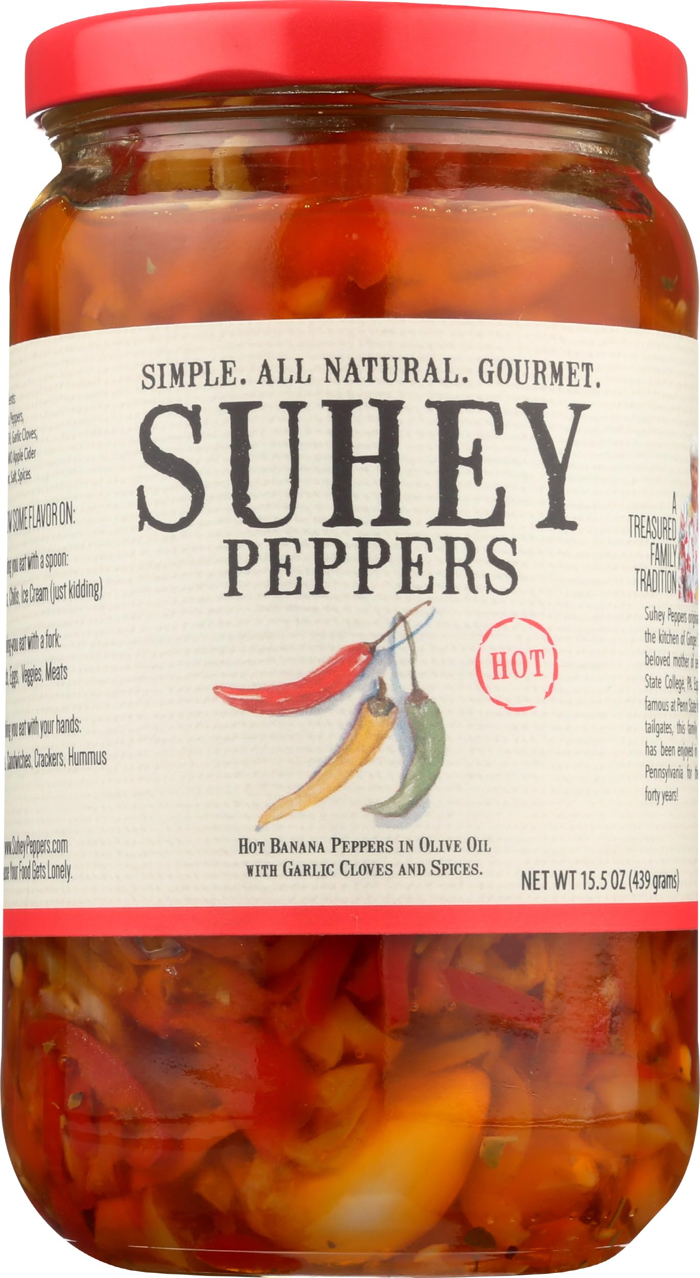 Suhey Peppers Peppers Hot, 15.5 Ounce