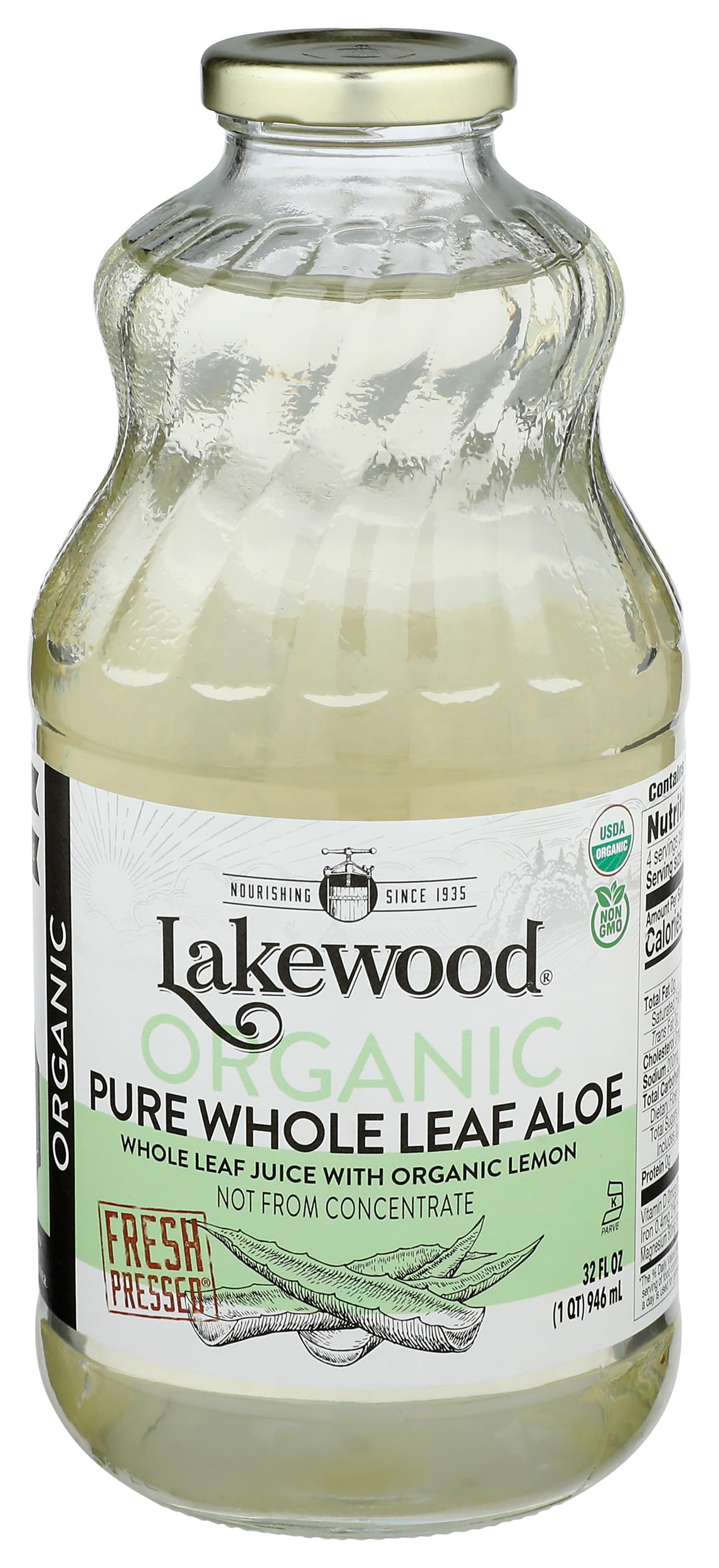 Organic Aloe Vera Leaf Juice, 32 Fl Oz (Pack of 1)