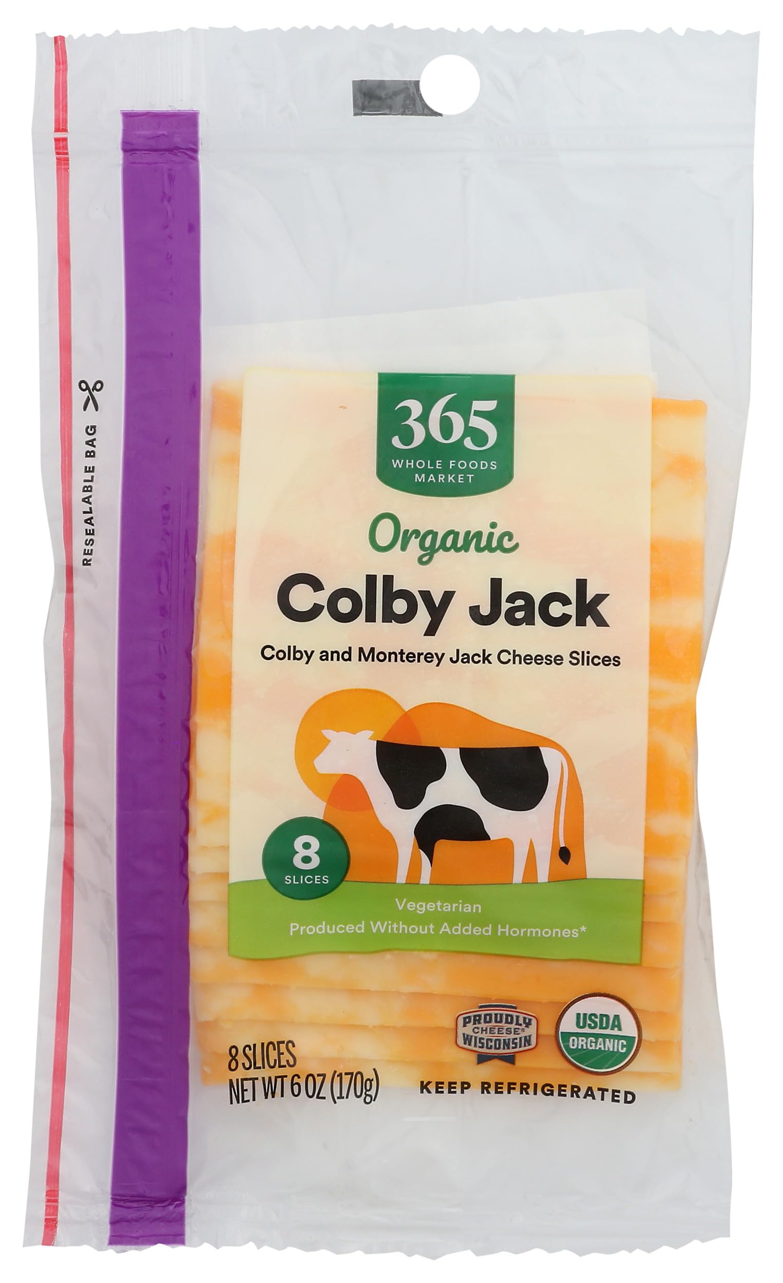 365 by Whole Foods Market Organic Sliced Colby Jack Cheese, 6 OZ