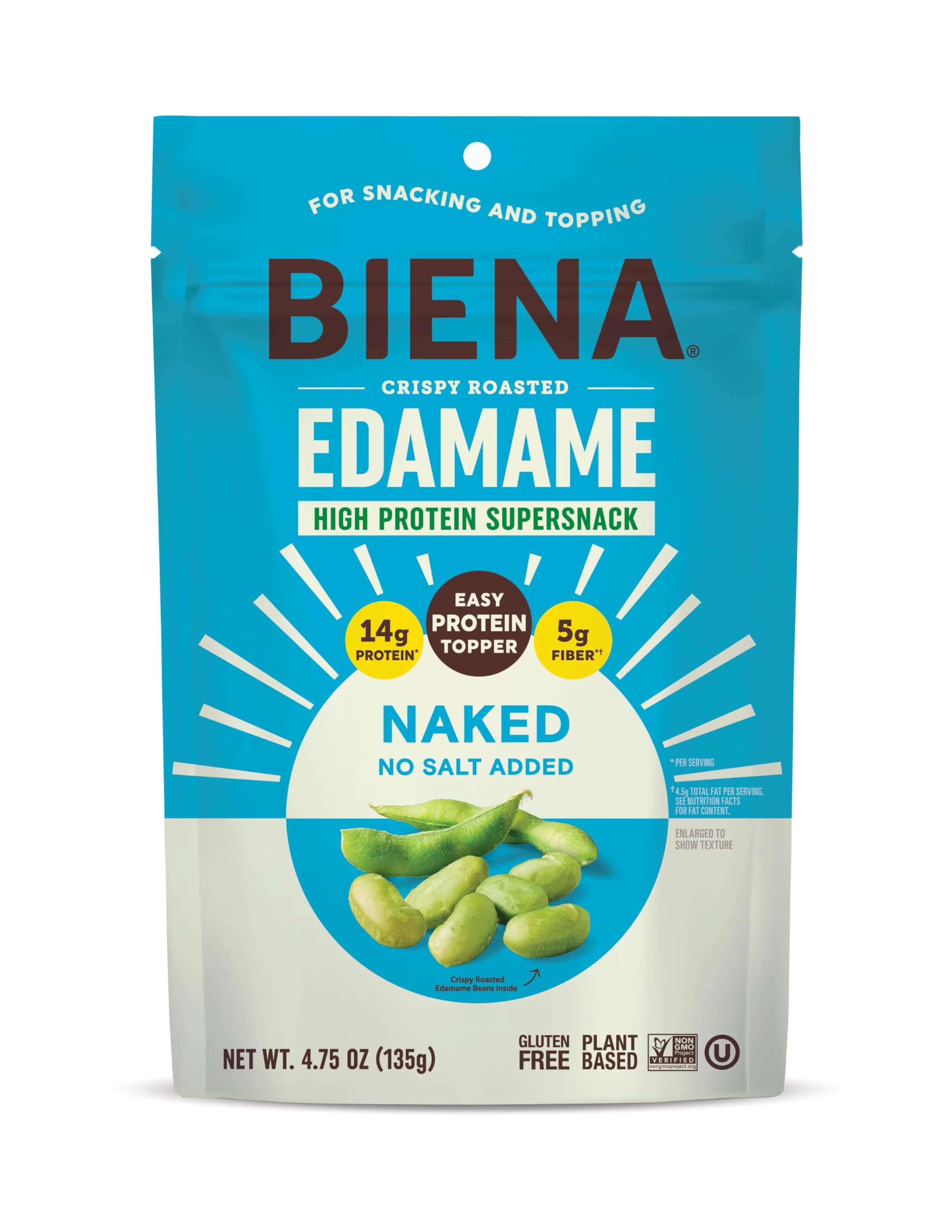 Biena Foods Naked Roasted Edamame, 4.75 OZ